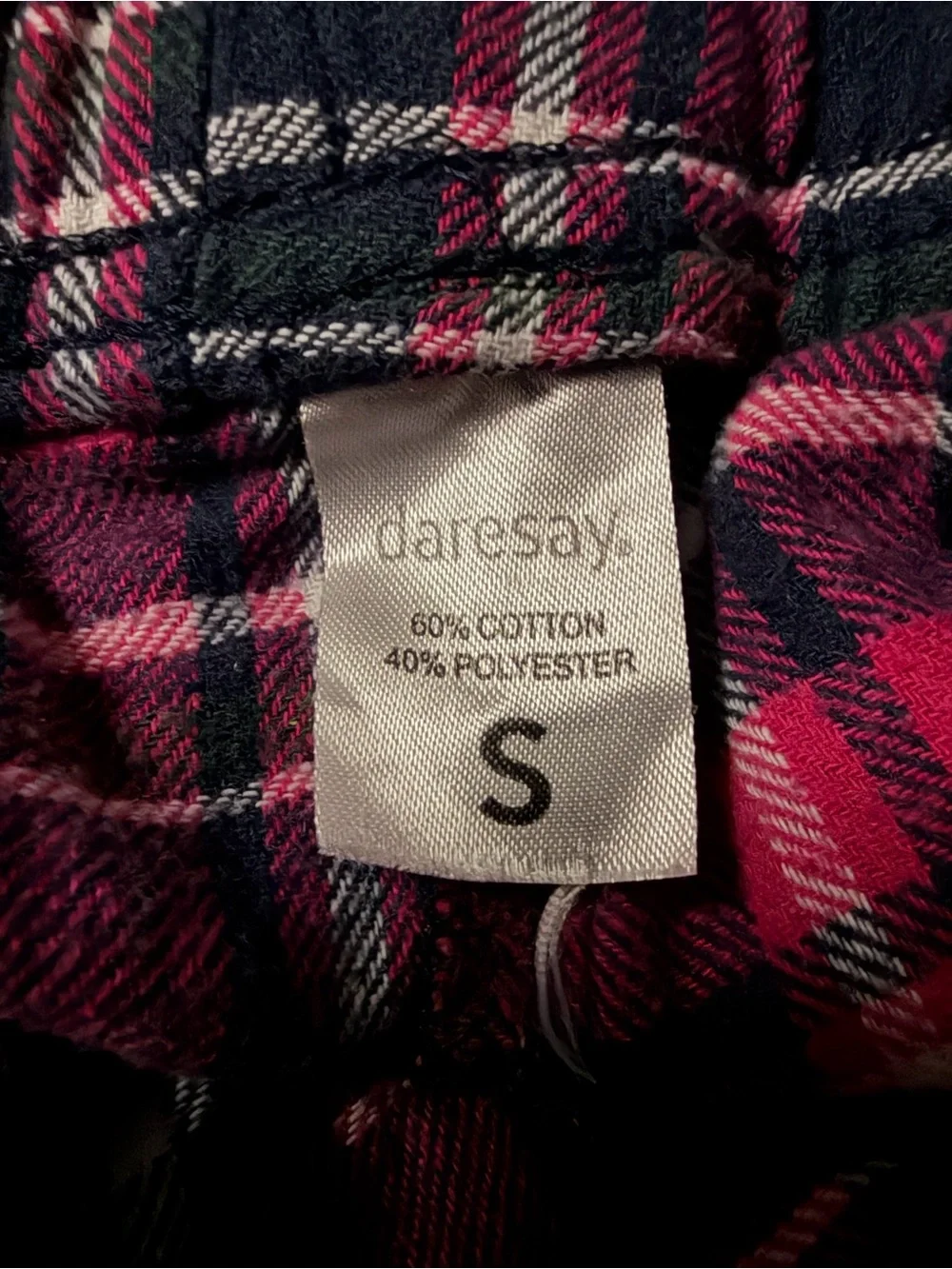 RESA Pink and Navy Plaid Fleece Joggers